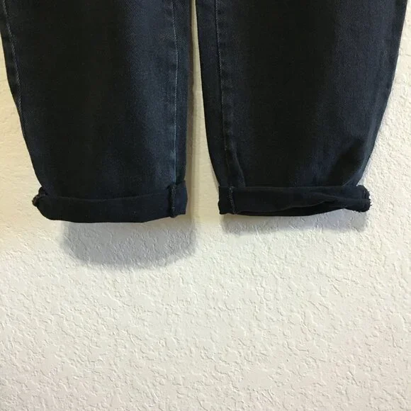 ZARA High Waist Baggy Fit Paper Bag Carrot Leg Ankle Rigid Black Womens 6 - Picture 7 of 16